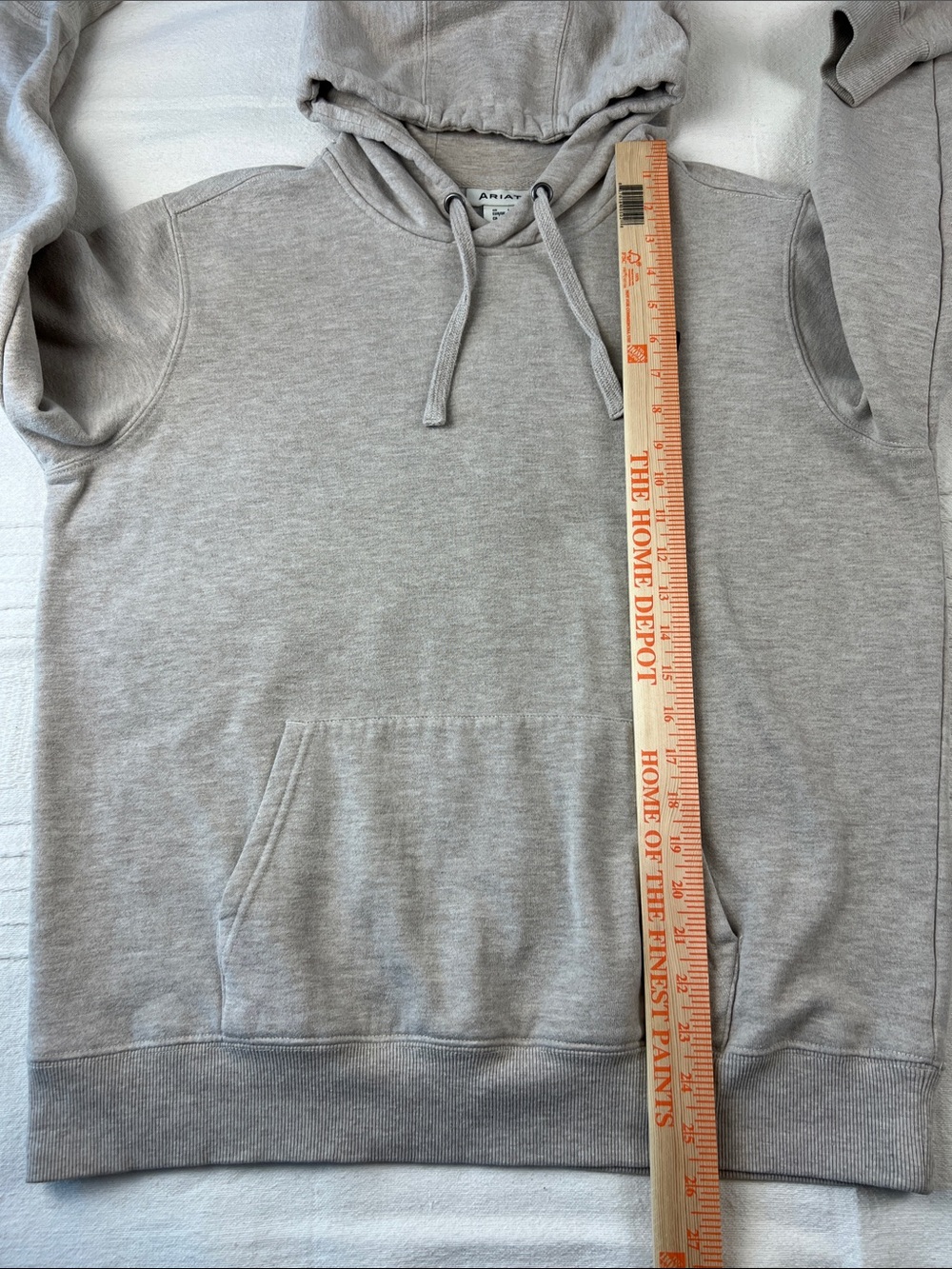 Ariat Women's Logo Hoodie in Oatmeal Heather/Purple - Picture 9 of 12